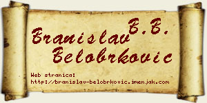 Branislav Belobrković vizit kartica